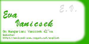 eva vanicsek business card